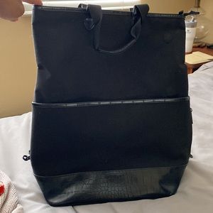 BEIS black croc convertible backpack